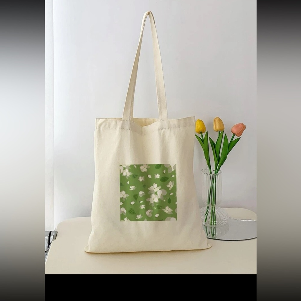 NWT green floral tote bag